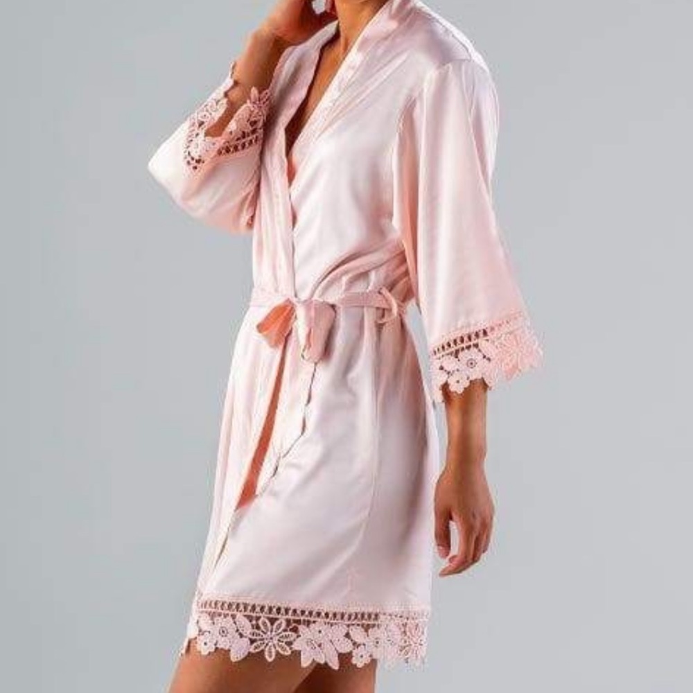 KENNEDY Blue Satin and Lace Robe - BUNDLE OF 5